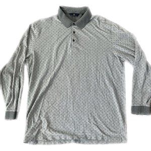 Hart Schaffner Marx Mens Grey Long Sleeve‎ Cotton Polo Shirt - Size XL